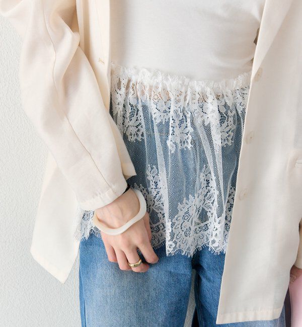  「パット付きレースドッキングキャミソール」|キャミソール|