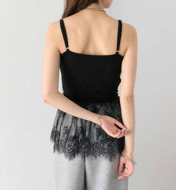  「パット付きレースドッキングキャミソール」|キャミソール|