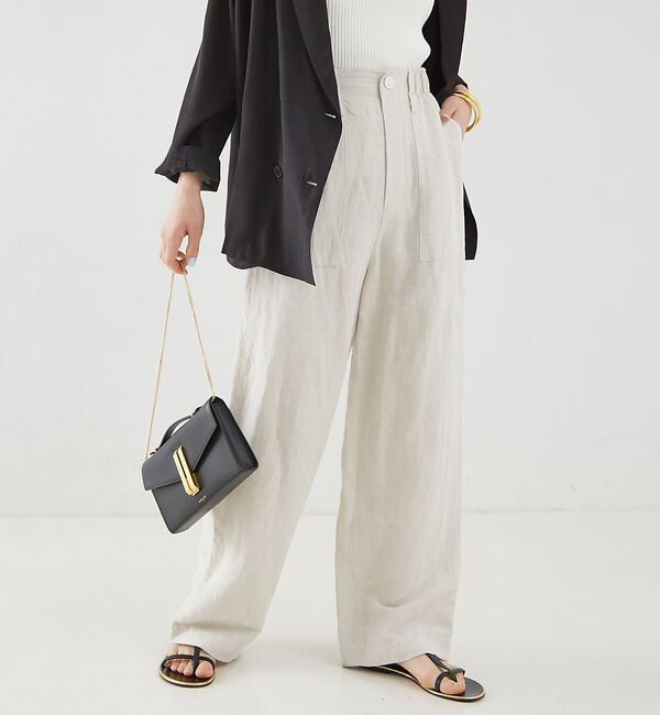 Rouge vif「【追加】レーヨンリネンベイカーイージーパンツ」|その他|アイボリー