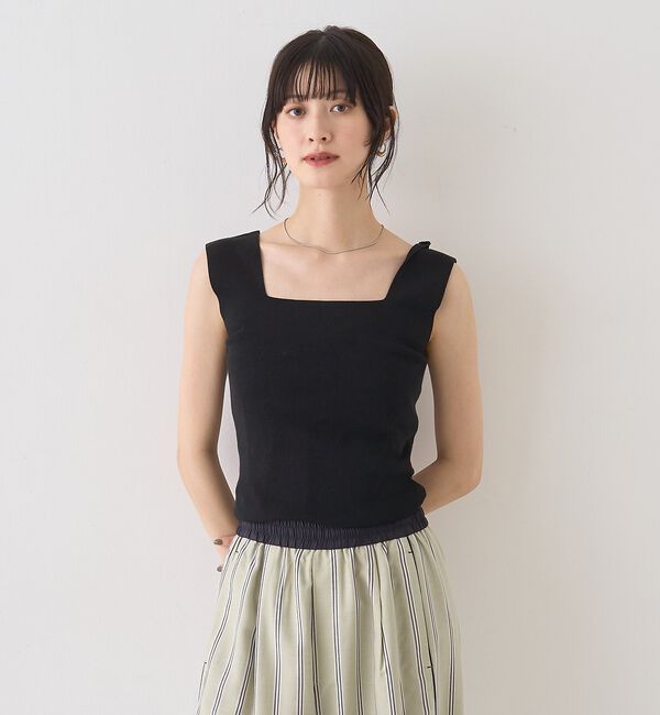 Rouge vif「テンセルコットン総針スクエアネックニットタンク」|キャミソール|