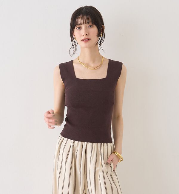 Rouge vif「テンセルコットン総針スクエアネックニットタンク」|キャミソール|