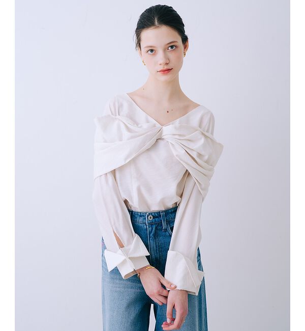 SELFIST「クロスリボンモチーフブラウス」|シャツ・ブラウス|オフホワイト