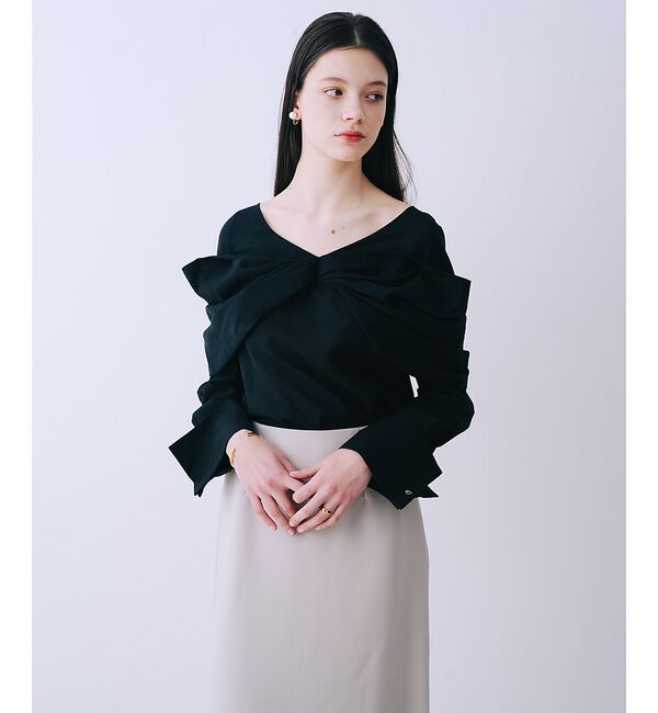 SELFIST「クロスリボンモチーフブラウス」|シャツ・ブラウス|ブラック