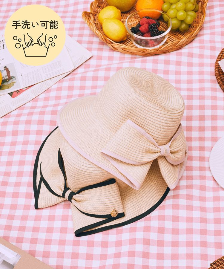 Maison de FLEUR「【手洗い可能】リボンスリットパイピングハット」|その他|