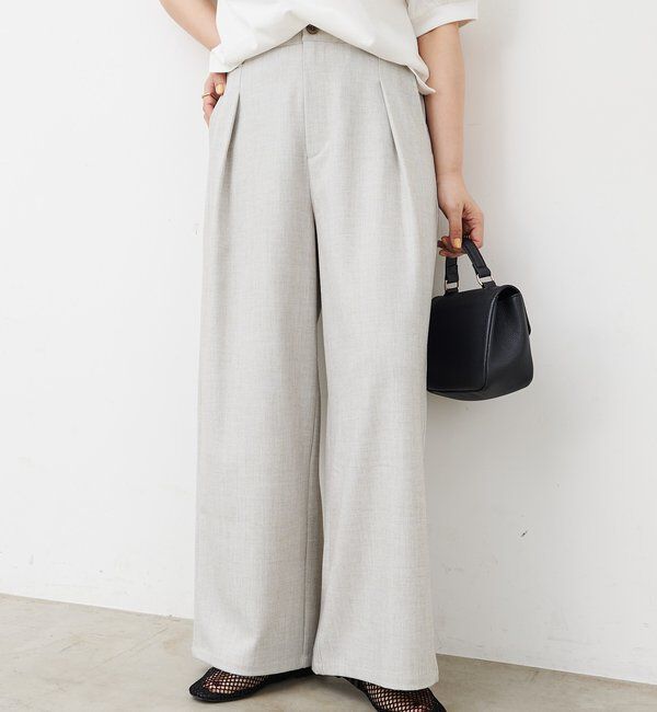  「【接触冷感】ストレートシルエットスラックスパンツ」|スラックス|ベージュ系その他