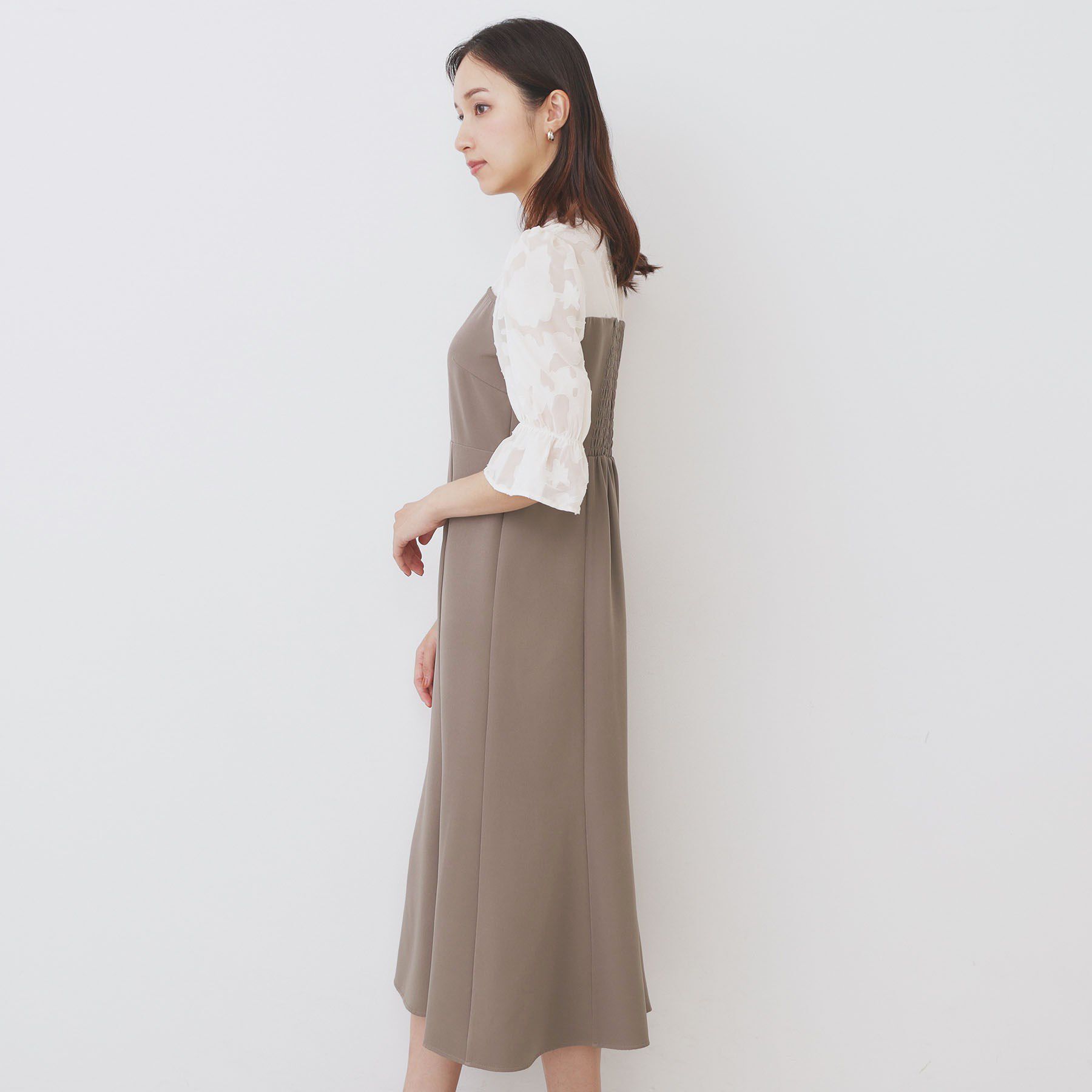 index「ドッキングマーメイドフレアワンピース【洗濯機OK/イージーアイロン/防シワ】」|ワンピース|