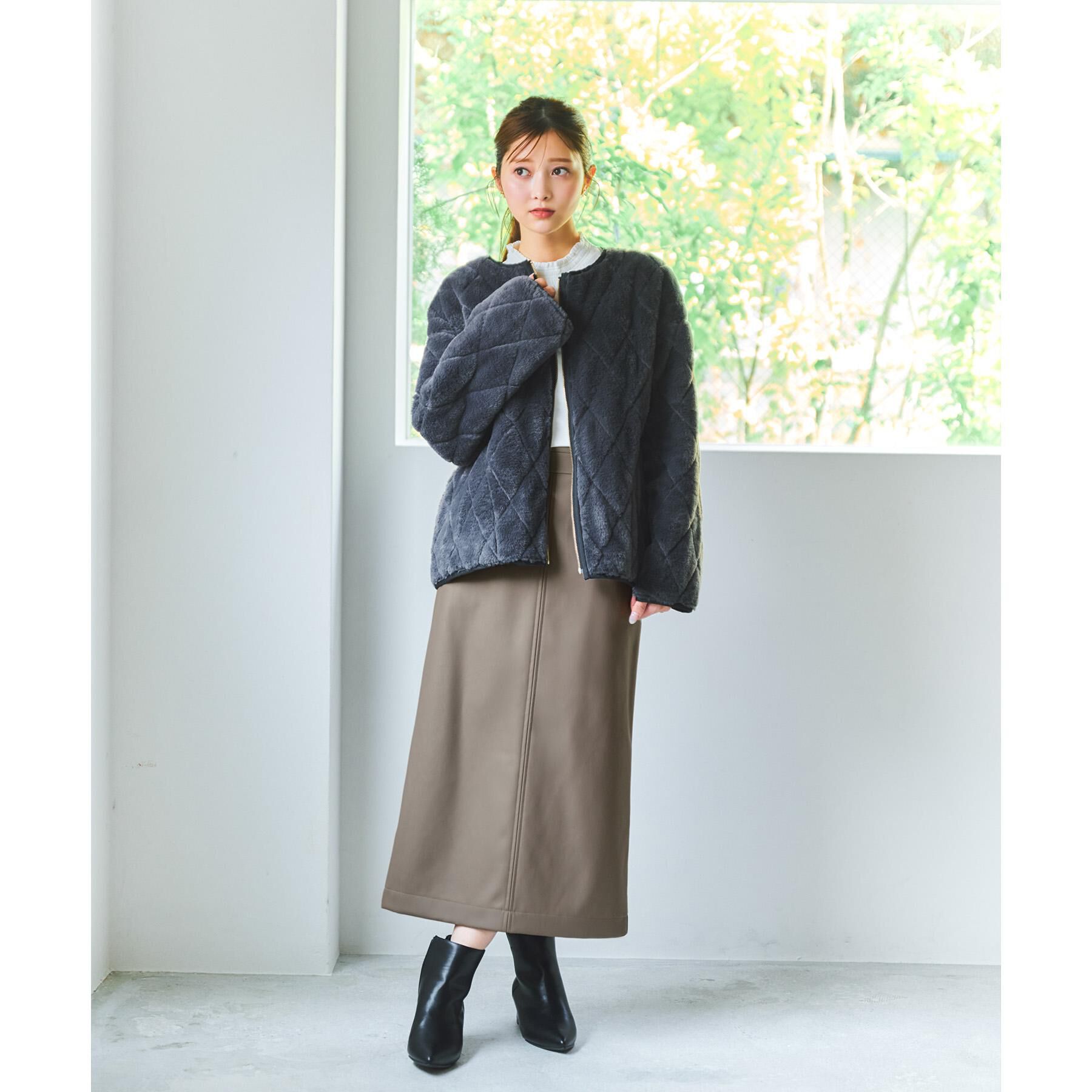 index「リバーシブル キルティングファーブルゾン【洗濯機OK】」|ブルゾン・スタジャン|