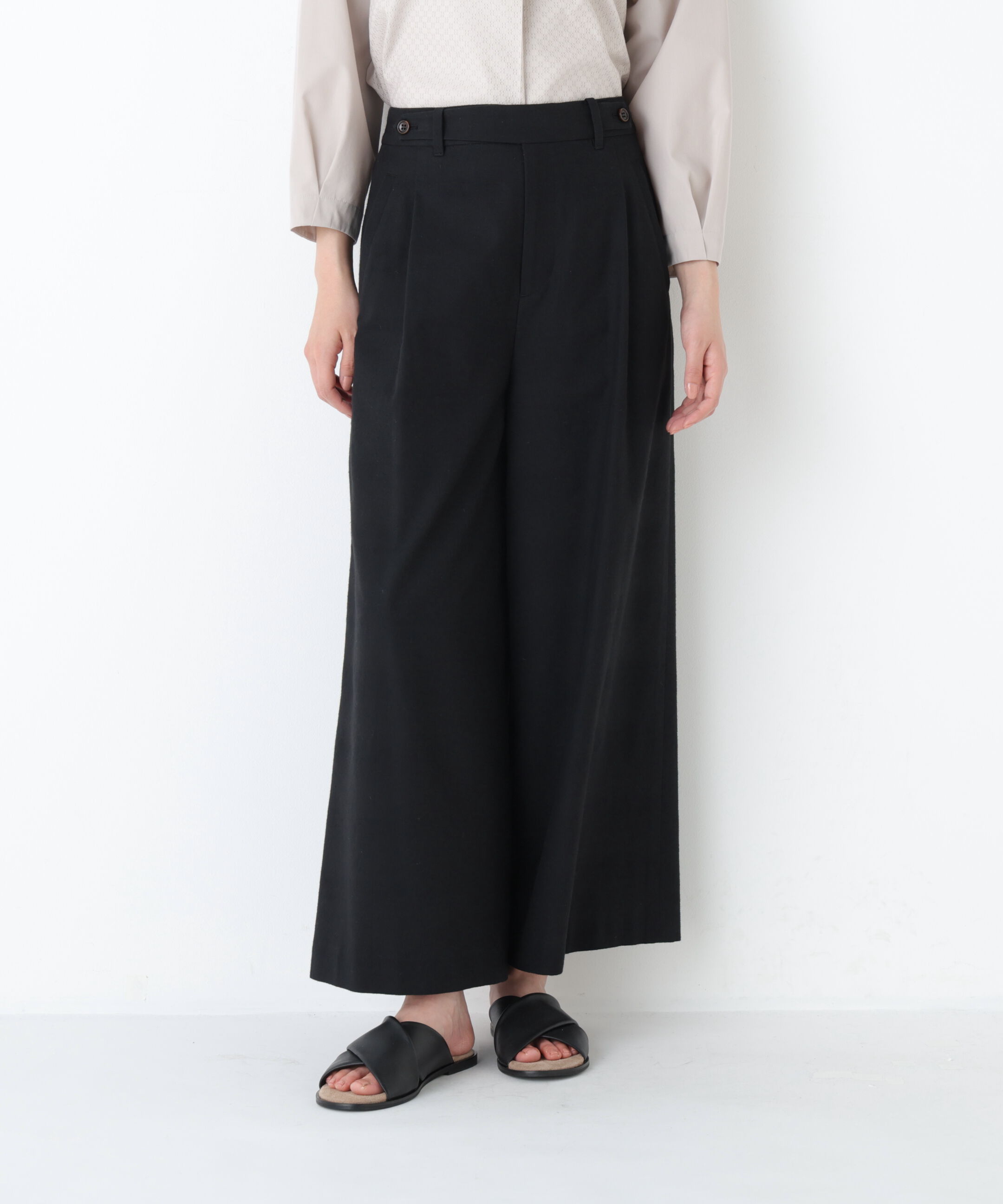  「◆《マルチサイズ/ウォッシャブル》ドライタッチリネン混ガウチョパンツ」|その他|