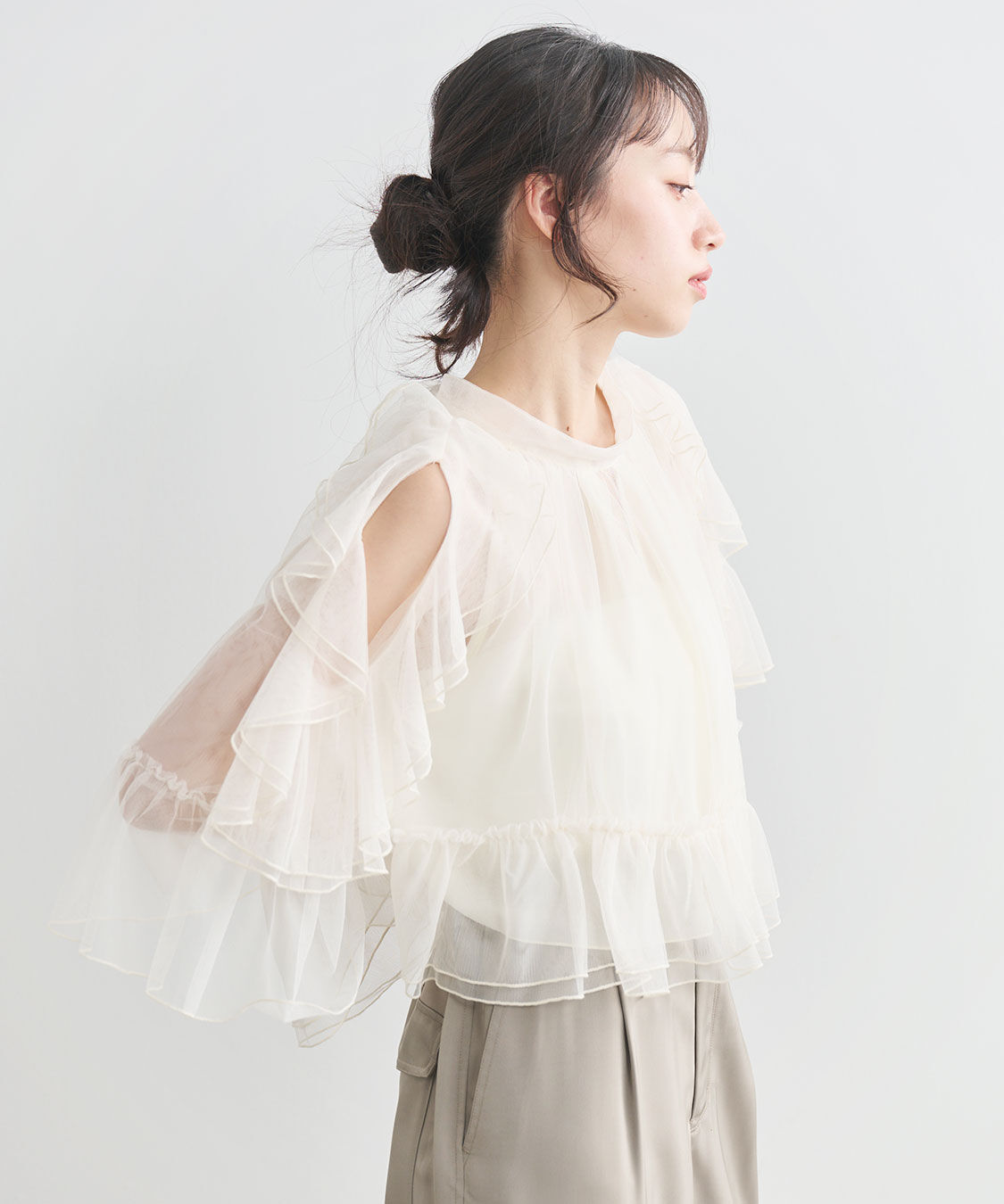 COCO DEAL「チュールギャザーブラウス」|シャツ・ブラウス|