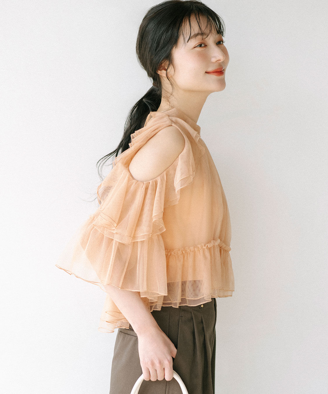 COCO DEAL「チュールギャザーブラウス」|シャツ・ブラウス|