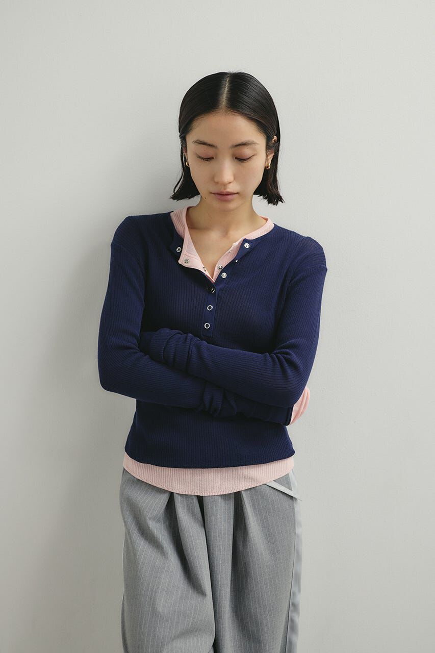 STYLEMIXER「ヘンリーネックシアーニット」|ニット・セーター|