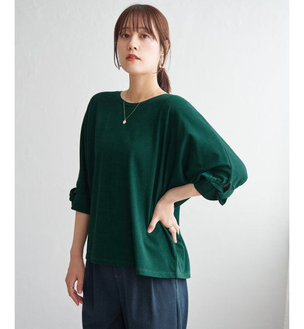 ikka「冷感ツイストドルマンプルオーバー」|プルオーバー|グリーン