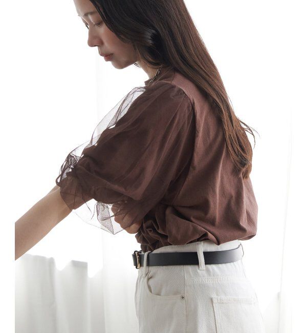 VENCE share style「チュールスリーブTシャツ」|Tシャツ・カットソー|