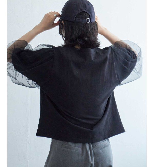 VENCE share style「チュールスリーブTシャツ」|Tシャツ・カットソー|