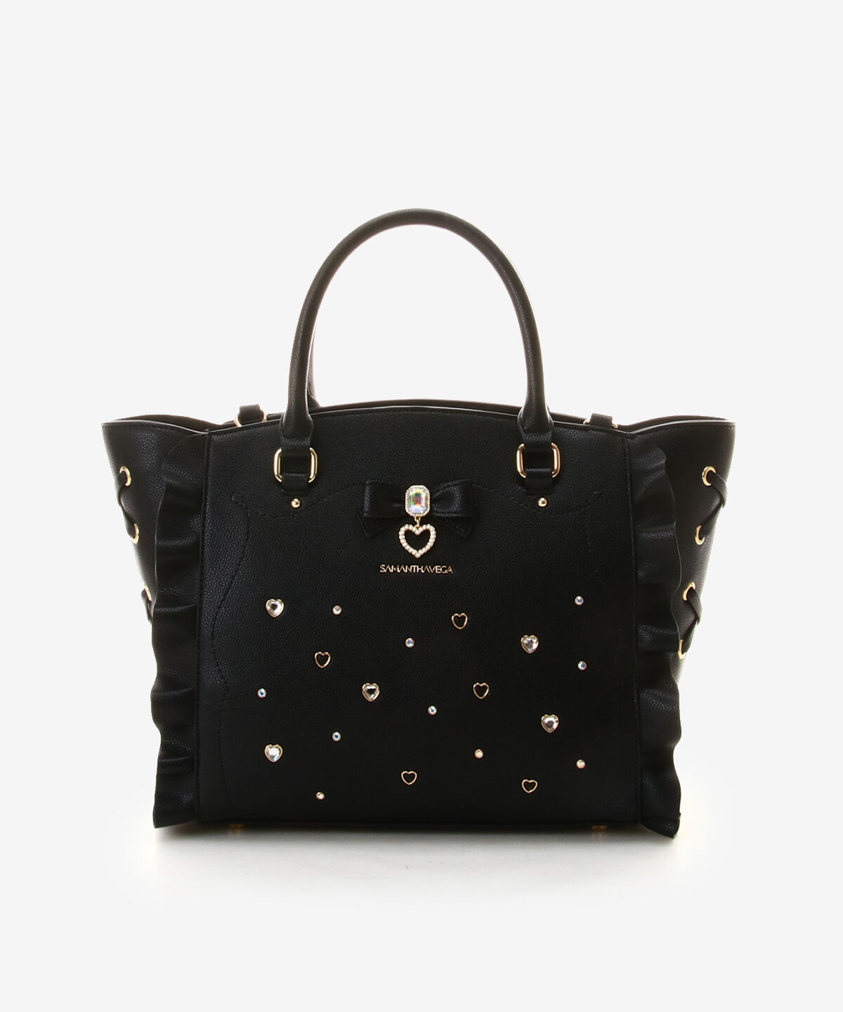 Samantha Vega「サイドレースアップリボンビジューフラッター」|ハンドバッグ|