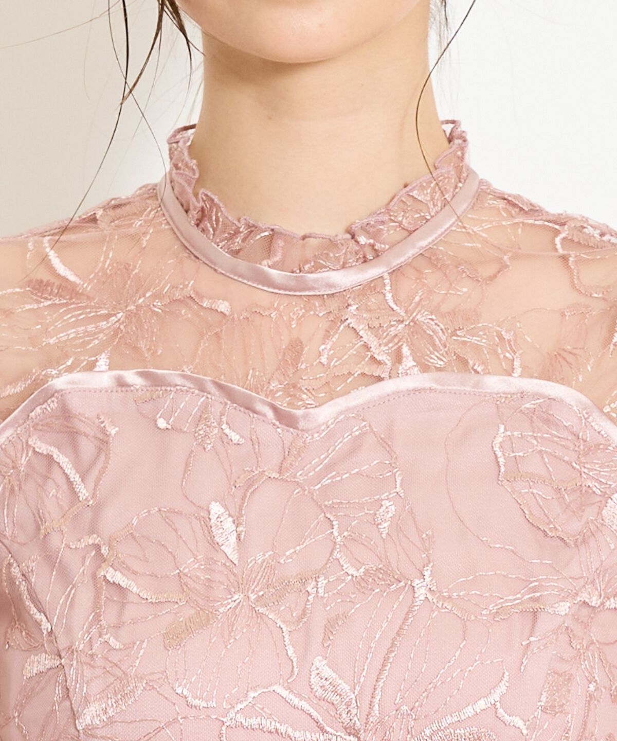 WILLSELECTION「パイピングライン刺繍ワンピース」|ドレス|