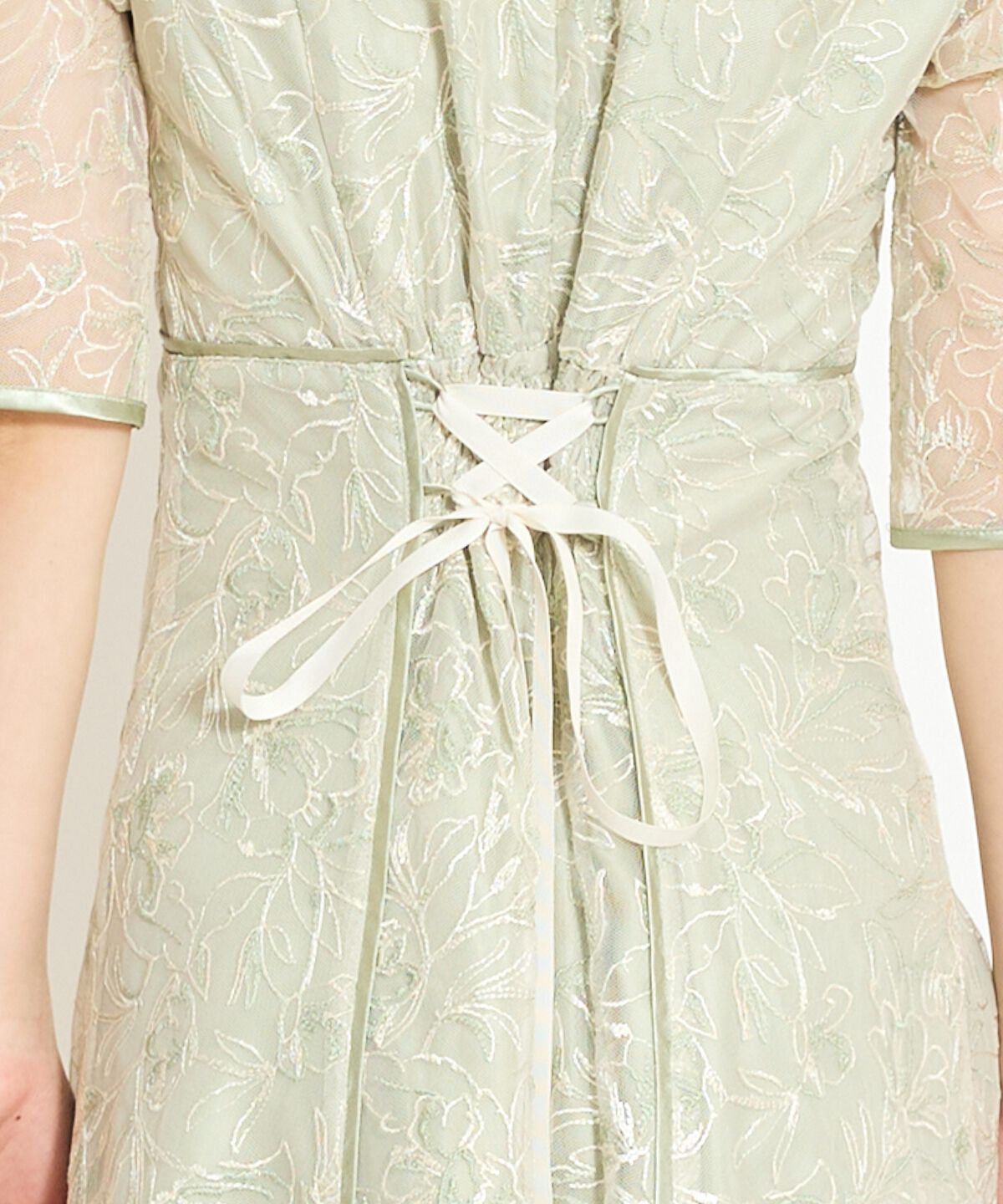 WILLSELECTION「パイピングライン刺繍ワンピース」|ドレス|