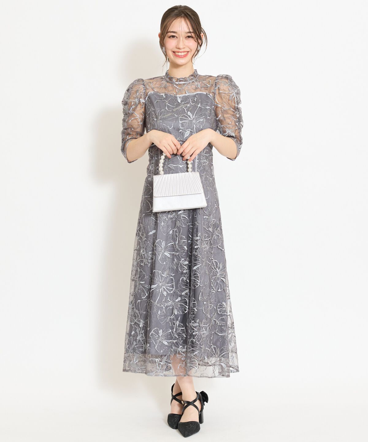 WILLSELECTION「パイピングライン刺繍ワンピース」|ドレス|