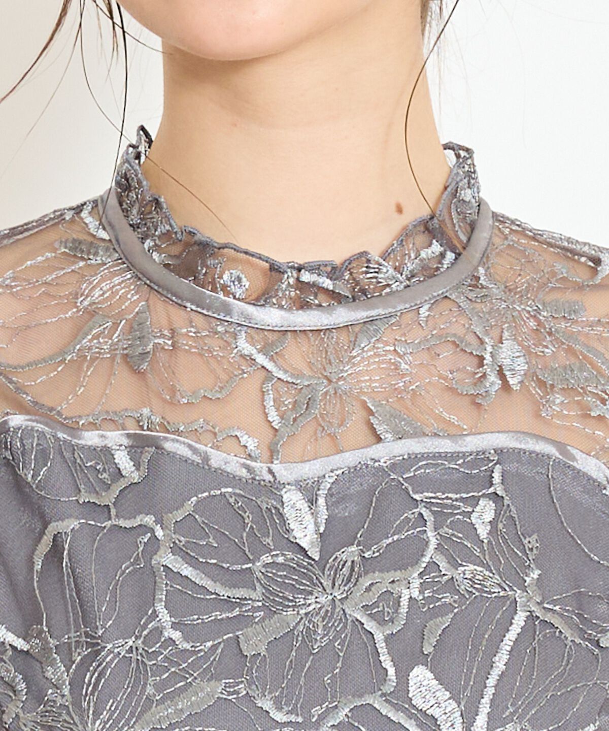 WILLSELECTION「パイピングライン刺繍ワンピース」|ドレス|