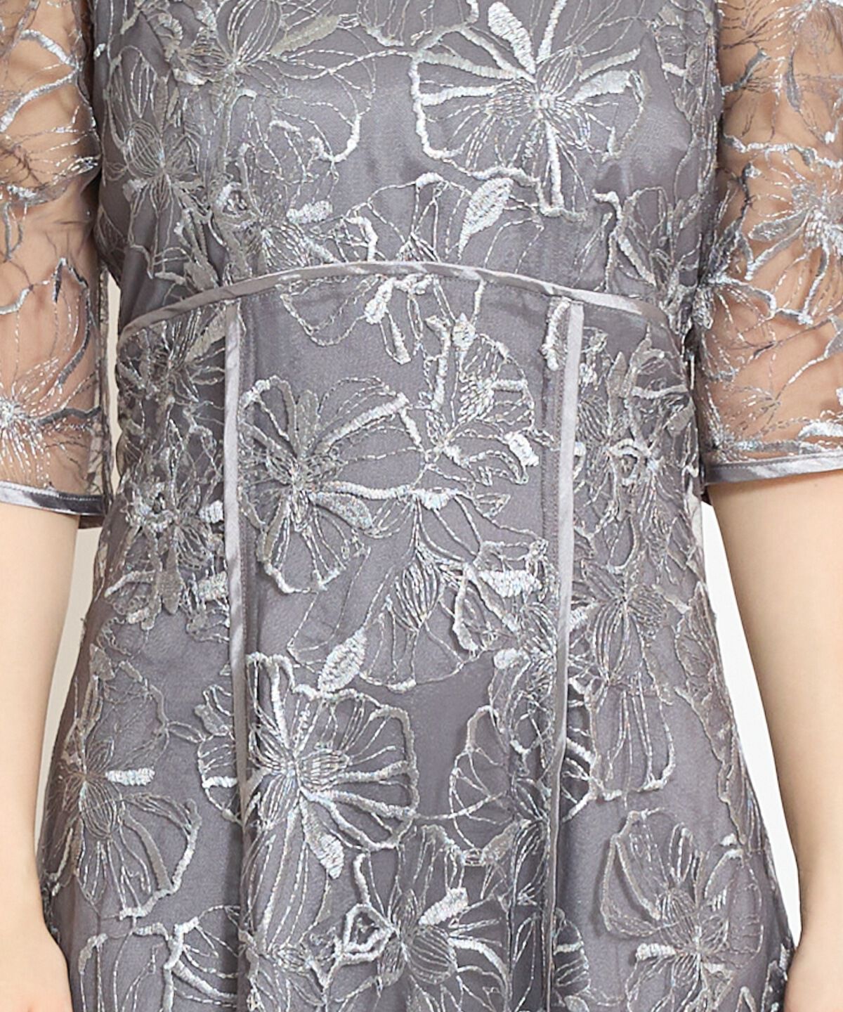 WILLSELECTION「パイピングライン刺繍ワンピース」|ドレス|