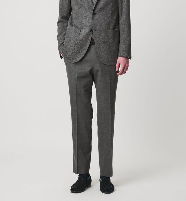 UNITED ARROWS「トロピカル サイドエクステンド ノープリーツ スラックス COMFORT EASY‐MODEL ウォッシャブル タテヨコス」|スラックス|