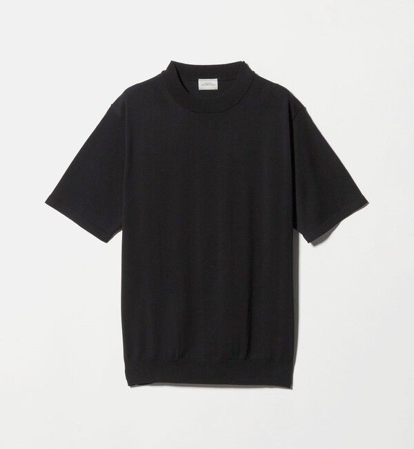 UNITED ARROWS green label relaxing「MTB コットン ハイゲージ モックネック ニット Tシャツ」|ニット・セーター|BLACK
