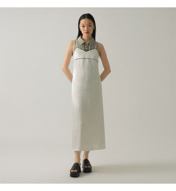 Ray BEAMS 「サテン ドット キャミワンピース」|ワンピース|OFF_WHITE