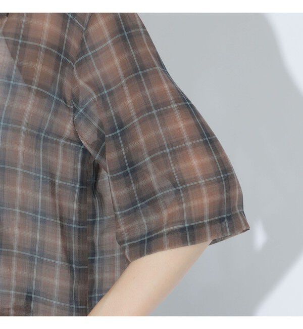BEAMSBOY「maturely / ボイル チェック 5スリーブ シャツ」|シャツ・ブラウス|