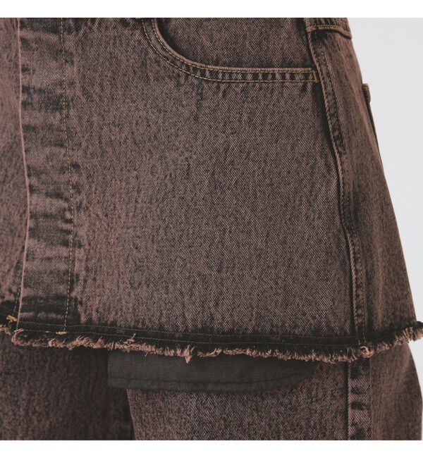 Ray BEAMS 「デニムスカート レイヤード パンツ」|デニム|
