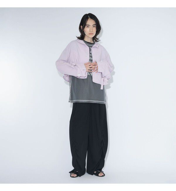 BEAMSBOY「maturely / リサイクル アムンゼン シャーリング アンド スリット パンツ」|チノ|