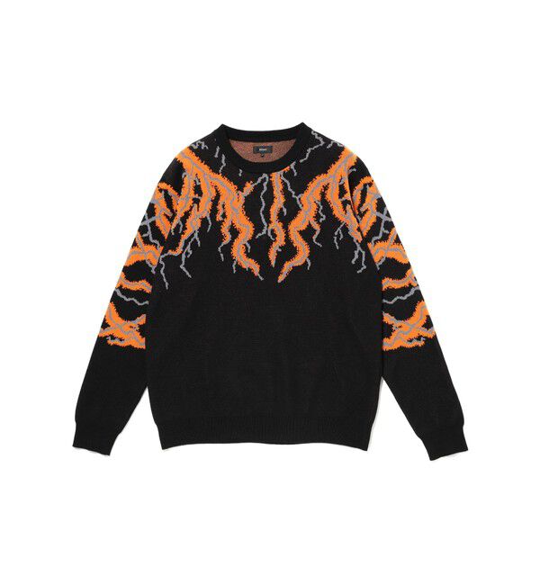 BEAMS「12ゲージ サンダー クルーネック ニット」|ニット・セーター|BLACK