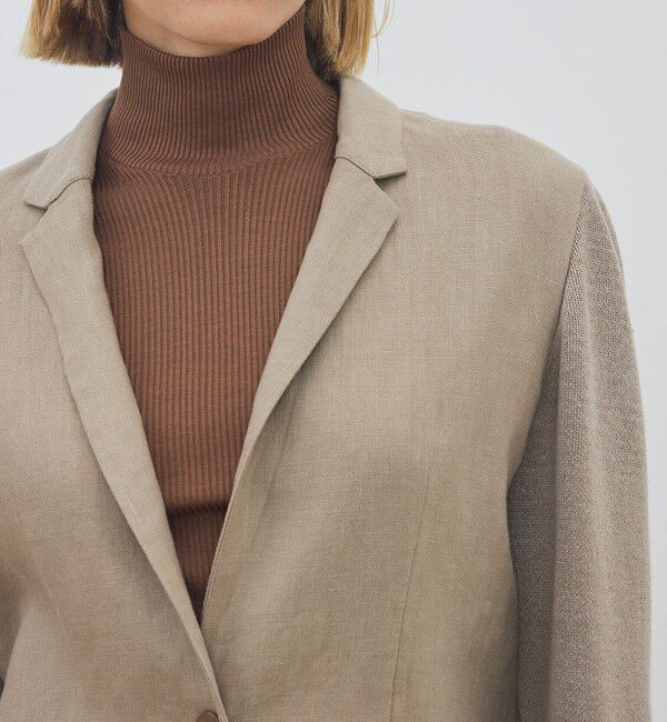 DES PRES「リネンファブリックコンビ テーラーニットジャケット」|テーラードジャケット|