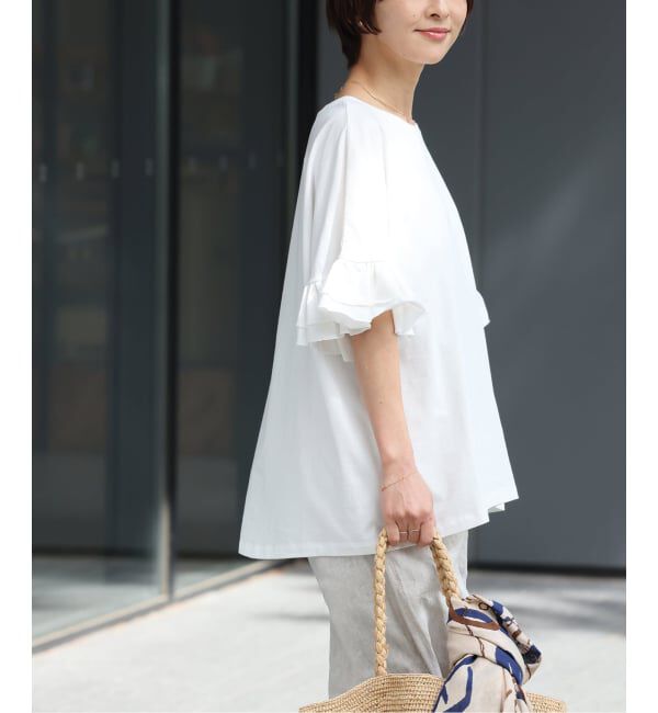 JOURNAL STANDARD relume「《追加》コットンダブルフリルTEE」|Tシャツ・カットソー|ホワイト