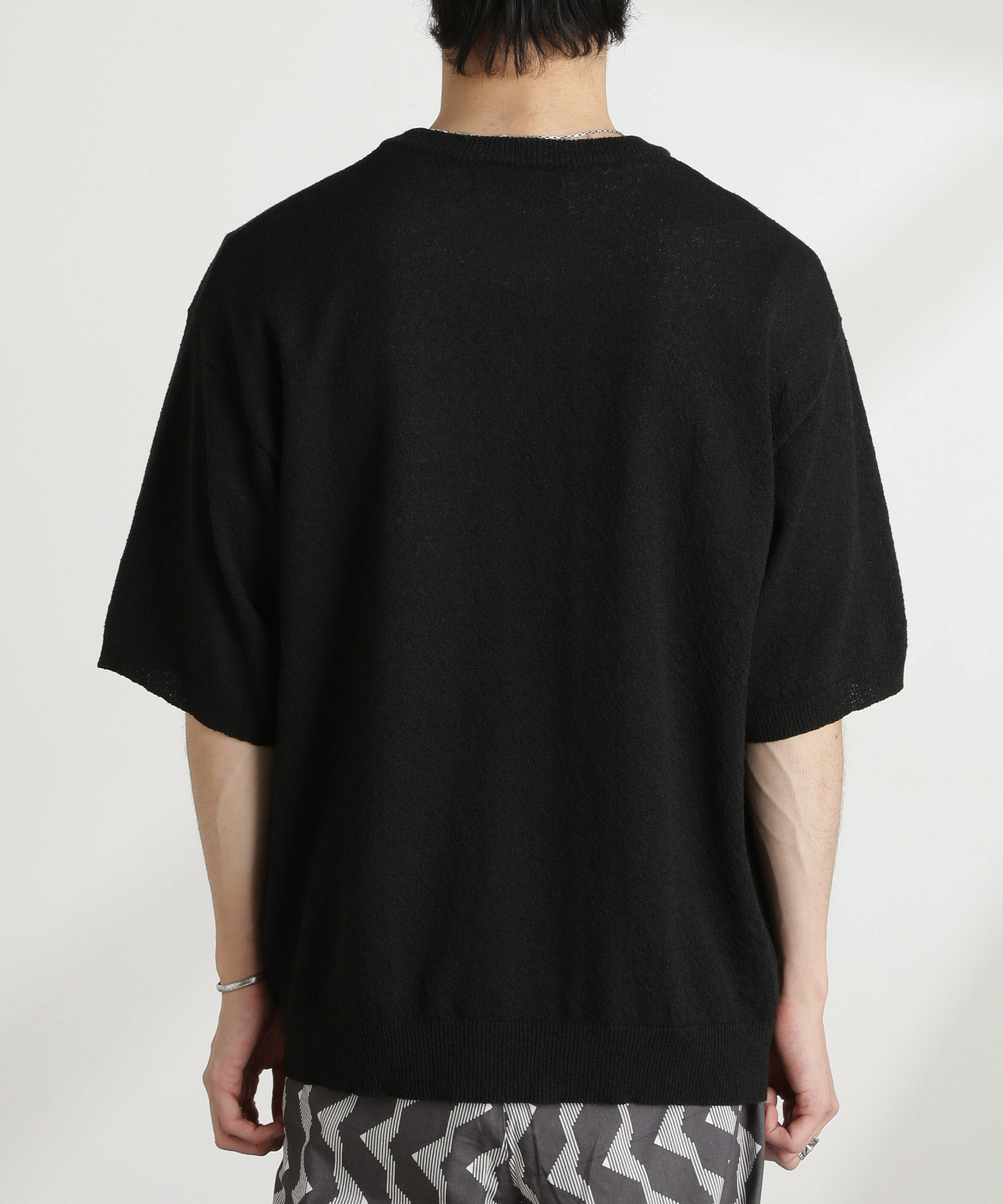 nano･universe「ブークレクルーネックニット 半袖」|ニット・セーター|