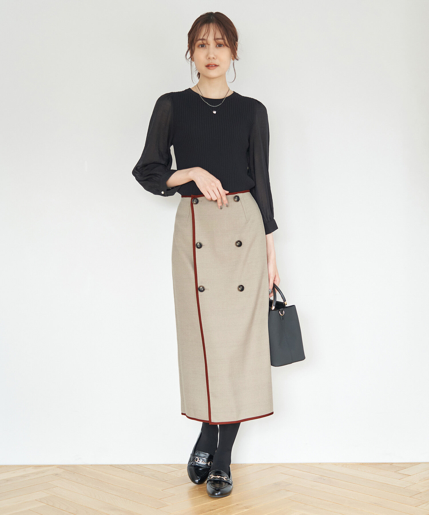 Rope&rsquo;Picnic「チェック＆無地リバーシブルスカート」|スカート|