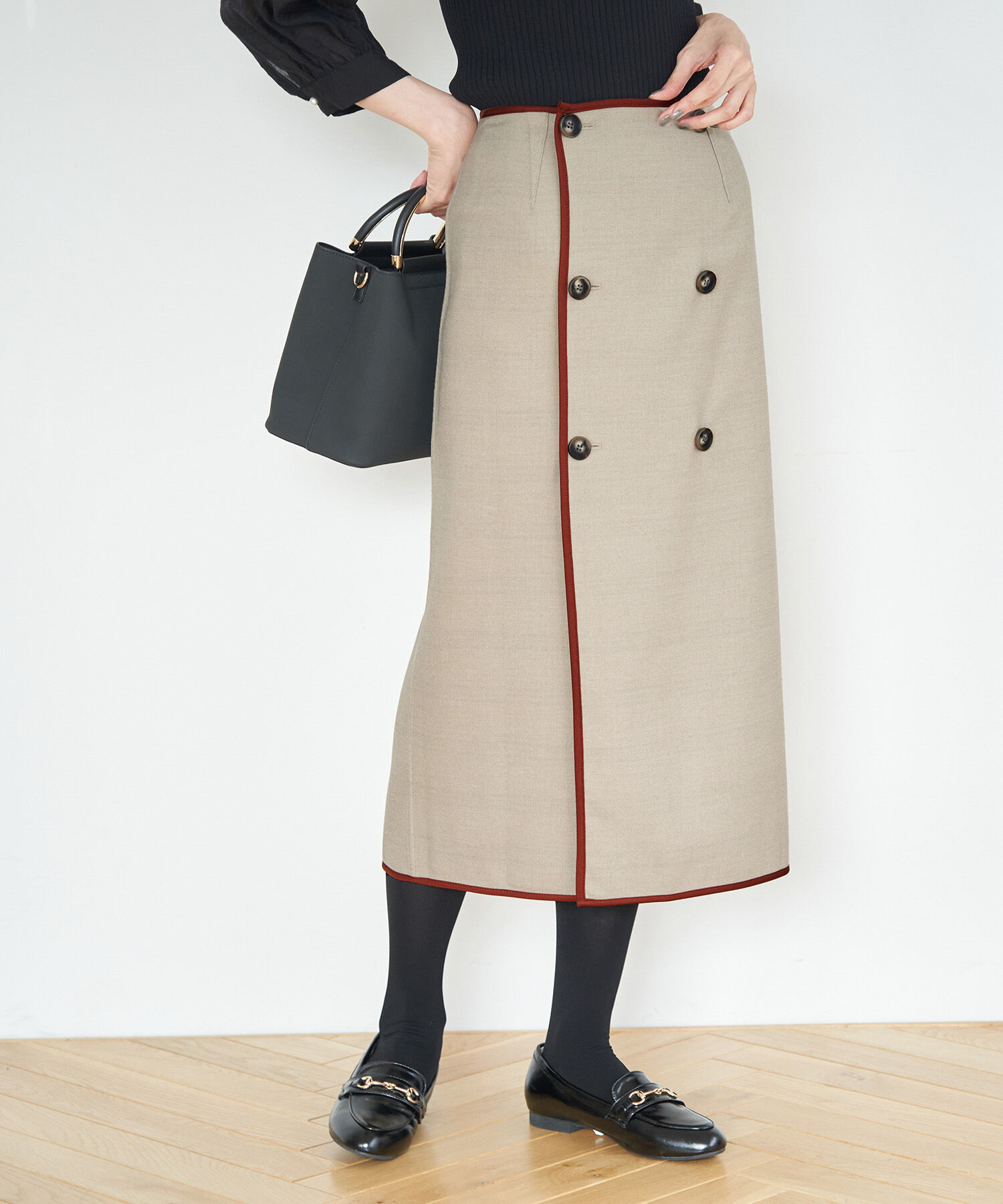 Rope&rsquo;Picnic「チェック＆無地リバーシブルスカート」|スカート|