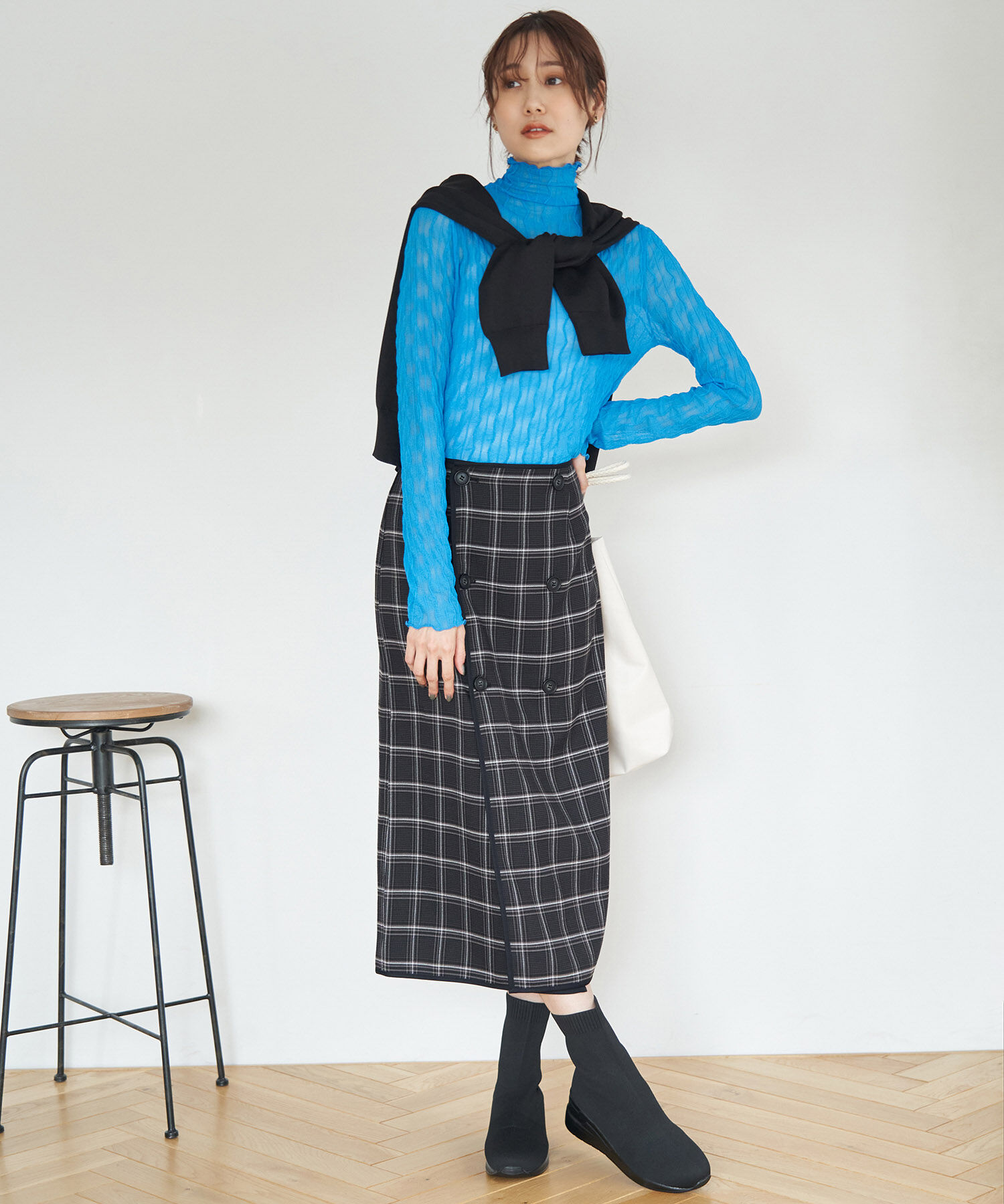 Rope&rsquo;Picnic「チェック＆無地リバーシブルスカート」|スカート|