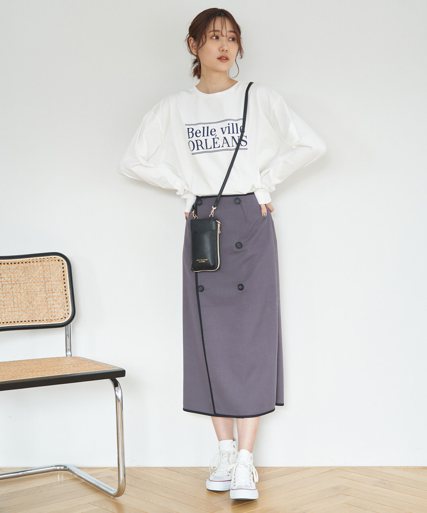 Rope&rsquo;Picnic「チェック＆無地リバーシブルスカート」|スカート|