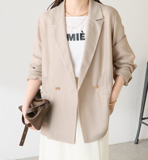  「【夏にも着られる/2サイズ展開】メッシュダブルジャケット」|テーラードジャケット|