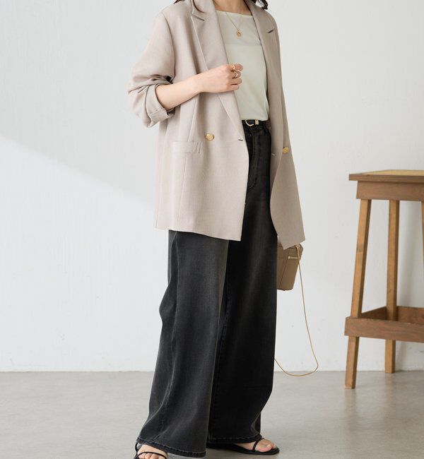  「【夏にも着られる/2サイズ展開】メッシュダブルジャケット」|テーラードジャケット|