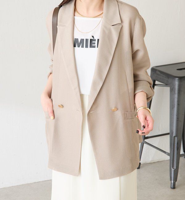  「【夏にも着られる/2サイズ展開】メッシュダブルジャケット」|テーラードジャケット|