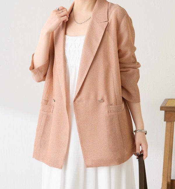  「【夏にも着られる/2サイズ展開】メッシュダブルジャケット」|テーラードジャケット|