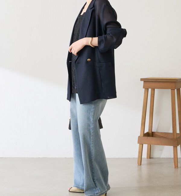  「【夏にも着られる/2サイズ展開】メッシュダブルジャケット」|テーラードジャケット|