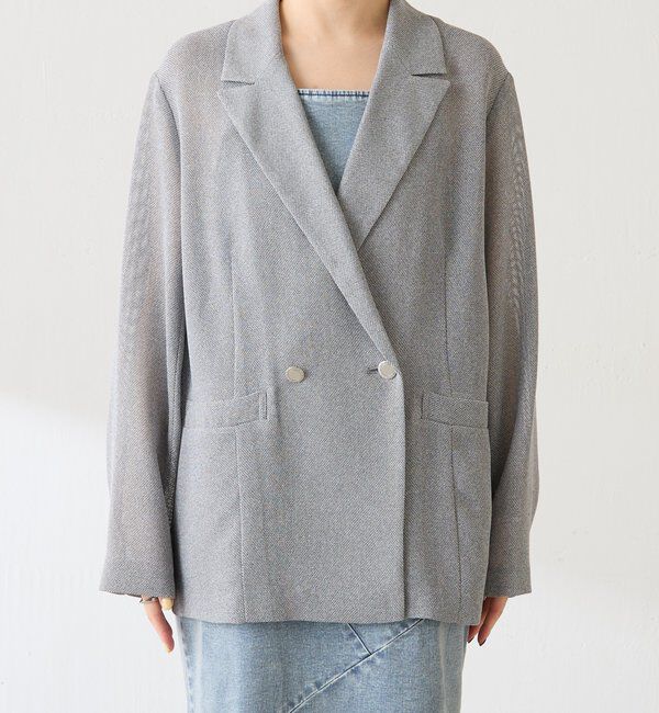  「【夏にも着られる/2サイズ展開】メッシュダブルジャケット」|テーラードジャケット|