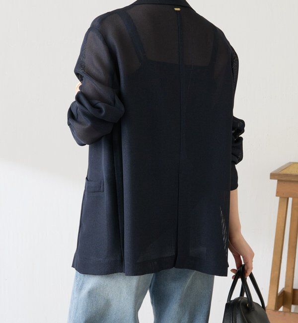  「【夏にも着られる/2サイズ展開】メッシュダブルジャケット」|テーラードジャケット|