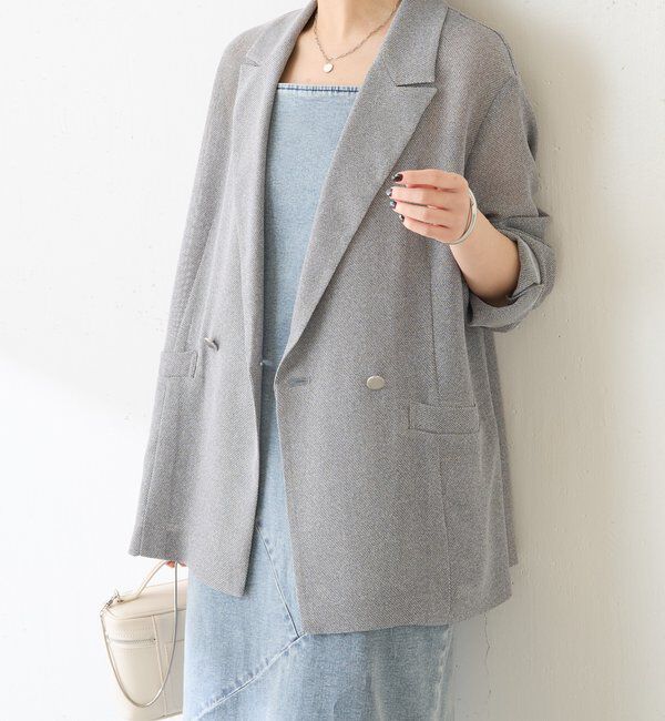  「【夏にも着られる/2サイズ展開】メッシュダブルジャケット」|テーラードジャケット|