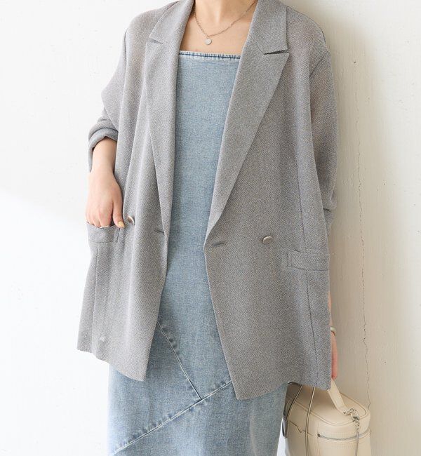  「【夏にも着られる/2サイズ展開】メッシュダブルジャケット」|テーラードジャケット|