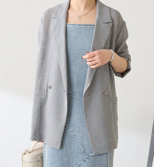  「【夏にも着られる/2サイズ展開】メッシュダブルジャケット」|テーラードジャケット|