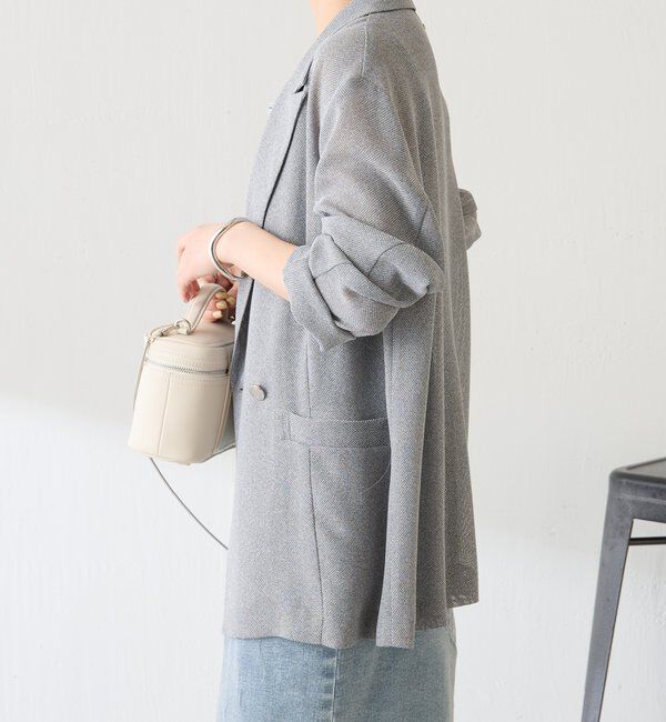  「【夏にも着られる/2サイズ展開】メッシュダブルジャケット」|テーラードジャケット|