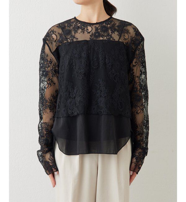  「レイヤードレースブラウス」|シャツ・ブラウス|